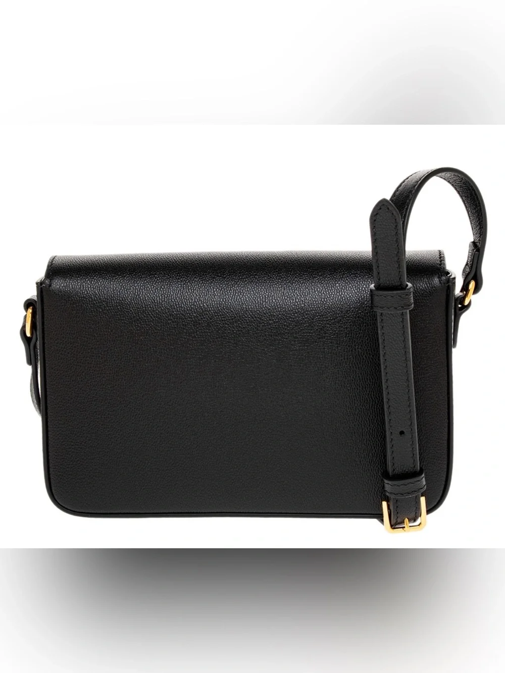 Burberry Black Leather Crossbody with Vintage Check Trim